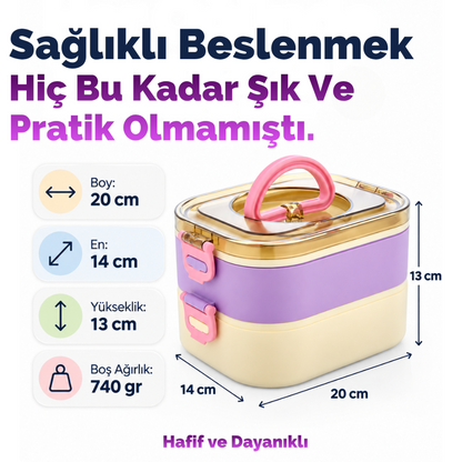 MultiTas™ - Paslanmaz Çelik Hazneli Yeni Nesil Sefer Tası | Lunch Box